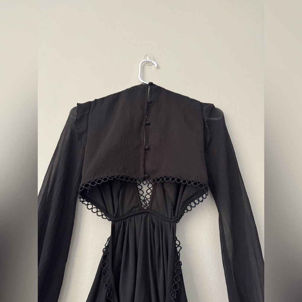 ASOS DESIGN mini dress with long sleeve and circle trim Sz 0 - Picture 10 of 12